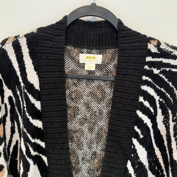 Anthropologie Maeve Makaya animal print longline cardigan sweater. Size XL - Picture 5 of 14